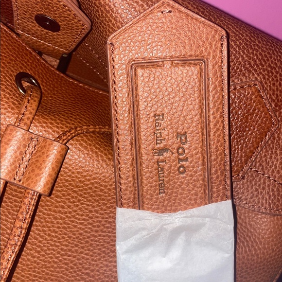 Polo by Ralph Lauren Tan Leather Backpack - Picture 7 of 9